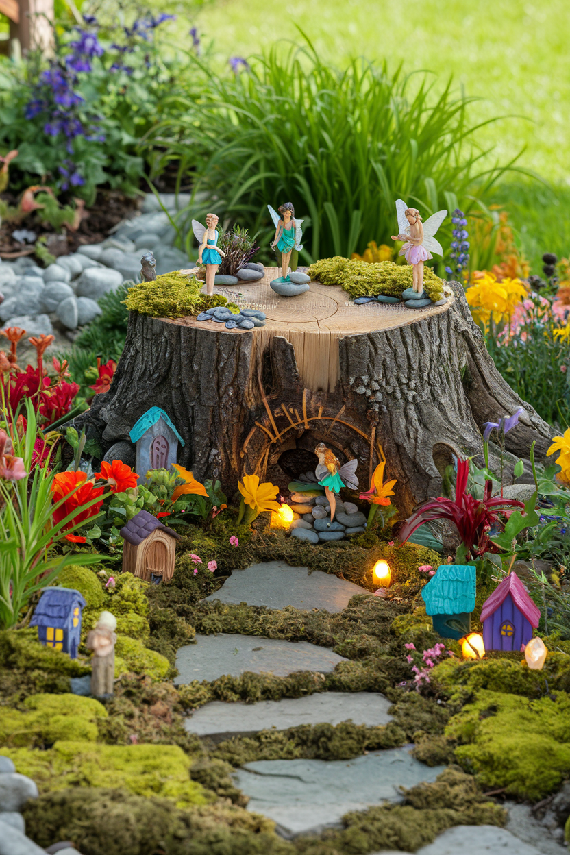Enchanting Tree Stump Fairy Garden Ideas to Transform Your Yard - Image 5