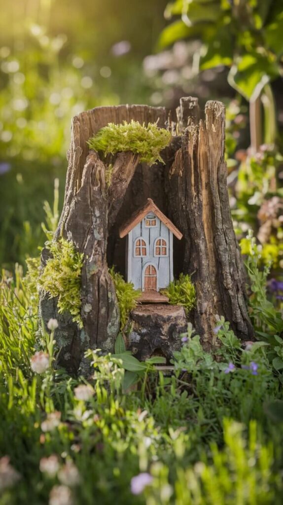 Enchanting Tree Stump Fairy Garden Ideas to Transform Your Yard - Image 1